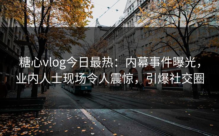 糖心vlog今日最热：内幕事件曝光，业内人士现场令人震惊，引爆社交圈
