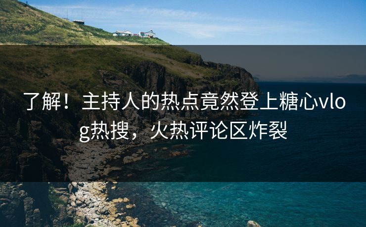 了解！主持人的热点竟然登上糖心vlog热搜，火热评论区炸裂